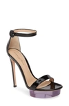 GIANVITO ROSSI CLEAR PLATFORM ANKLE STRAP SANDAL,G61337-15RIC-VER