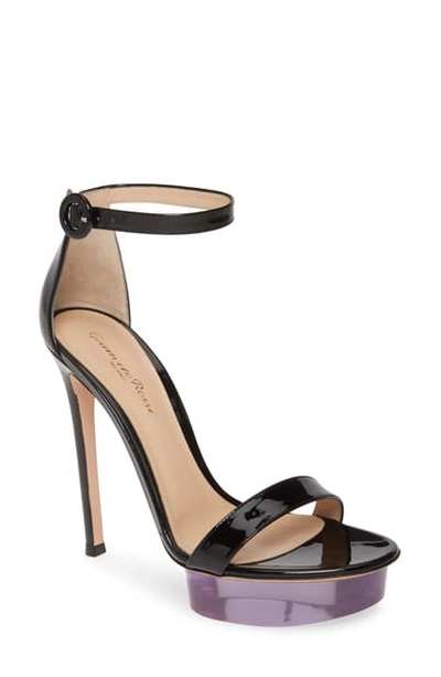 Gianvito Rossi Godiva 105 Patent-leather Platform Sandals In Black