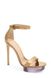 GIANVITO ROSSI CLEAR PLATFORM ANKLE STRAP SANDAL,G61337-15RIC-MET