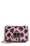 KATE SPADE SMALL NICOLA GENUINE CALF HAIR SHOULDER BAG - PURPLE,PXRUA608