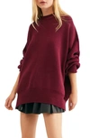 Free People Easy Street Tunic Sweater In Wine