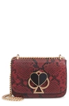 KATE SPADE NICOLA SNAKESKIN EMBOSSED LEATHER SHOULDER BAG,PXRUA616