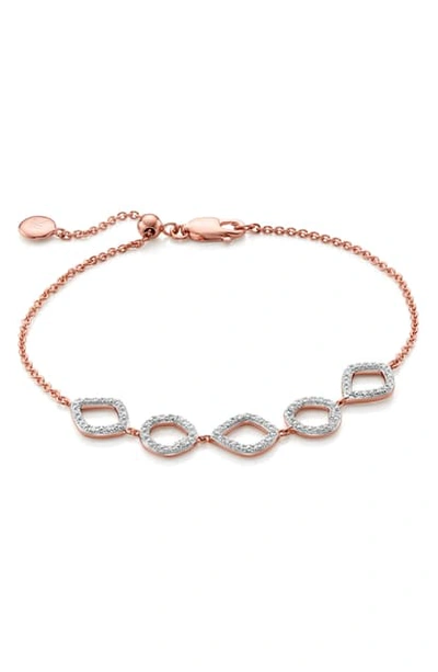 Monica Vinader Mini Cluster Diamond Bracelet In Gold