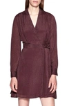 EQUIPMENT ALLAIRE TEXTURED LONG SLEEVE SILK BLEND WRAP DRESS,19-3-005690-DR01710A