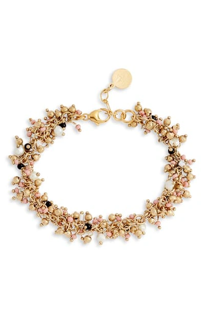 Gas Bijoux Gioa Charm Bracelet In Gold/ Pink/ Multi