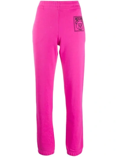 Moschino Teddy Bear Track Trousers In 4219 Pink