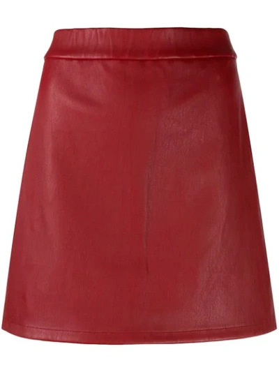 Helmut Lang Dark Red Leather Mini Skirt
