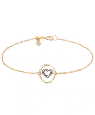 Annoushka 18kt Yellow Gold Diamond Heart Bracelet In 18ct Yellow Gold