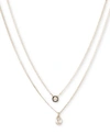 DKNY DOUBLE ROW PENDANT NECKLACE, 16" LONG + 3" EXTENDER