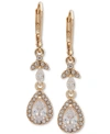 ANNE KLEIN GOLD-TONE CRYSTAL TEARDROP CHANDELIER EARRINGS