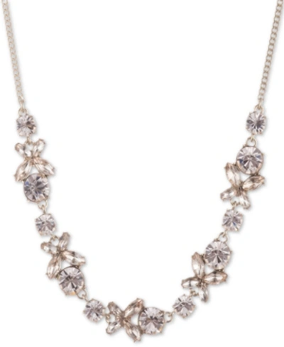 Givenchy Crystal Flower Collar Necklace, 16" + 3" Extender In Gold