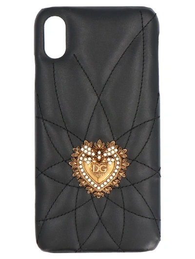 Dolce & Gabbana Sacred Heart Plaque Iphone Xr Cover In Black