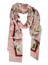 Dolce & Gabbana Floral Cashmere-blend Scarf In Gigli Rosa
