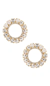 Ettika Large Crystal And Gold Circle Stud Earrings In Gold