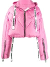 Khrisjoy Goose-down Cropped Puffer Jacket In Fuxia