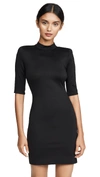 ALICE AND OLIVIA INKA STRONG SHOULDER MOCK NECK DRESS