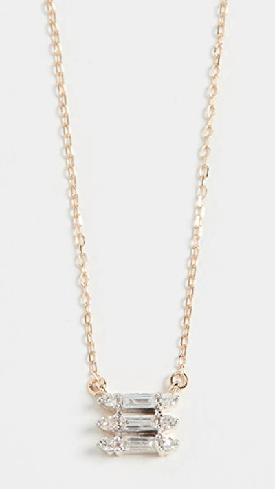 Adina Reyter 14k Triple Stack Baguette Necklace In Yellow Gold