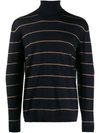 BRUNELLO CUCINELLI STRIPED ROLL-NECK JUMPER