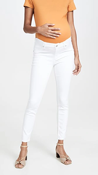 7 For All Mankind Floral Jacquard Ankle Skinny Jeans In White