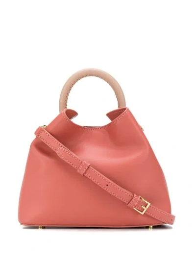 Elleme Baozi Coral Leather Top Handle Bag In Pink