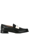 Tod's Contrast Penny Bar Loafers In Black