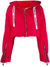 KHRISJOY KHRISJOY CROPPED PADDED JACKET - RED