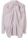 Y/PROJECT RUCHED STRIPED SHIRT
