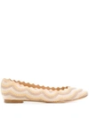 CHLOÉ CHLOÉ STUDDED LAUREN BALLERINAS - 金色