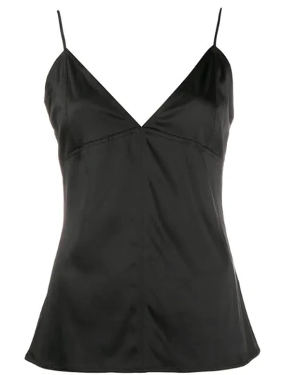 Bottega Veneta Stretch Lace-paneled Satin Camisole In Black