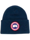 CANADA GOOSE logo patch beanie