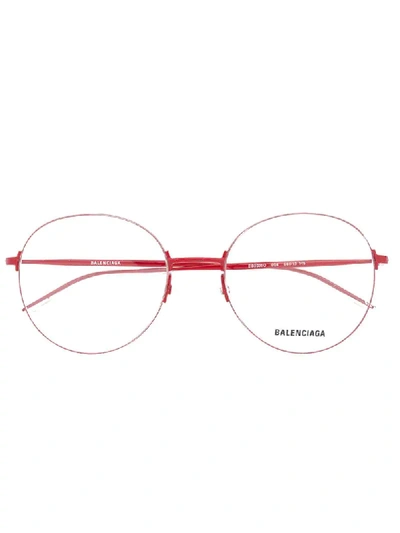 Balenciaga Eyewear 圆框眼镜 - 红色 In Rot