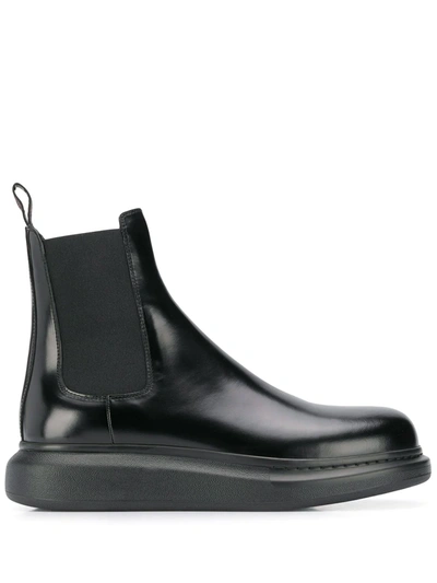 ALEXANDER MCQUEEN ALEXANDER MCQUEEN WEDGE CHELSEA BOOTS - 黑色