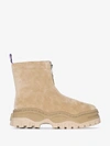 Eytys Raven Platform Suede Ankle Boots In Neutrals