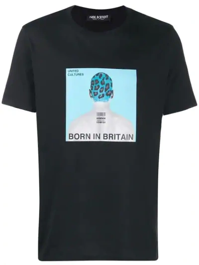 Neil Barrett Born In Britain T-shirt In Black