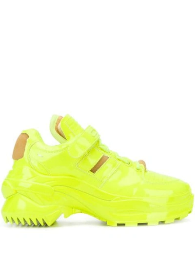 Maison Margiela 50mm Retro Fit Patent Leather Sneakers In Yellow