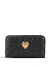Dolce & Gabbana Devotion Zip-around Wallet In Black