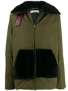 MARNI MARNI FUR DETAIL PADDED JACKET - 绿色