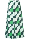 LAYEUR GEOMETRIC FLARED TROUSERS