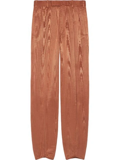 Gucci Moiré Straight-leg Trousers In Orange