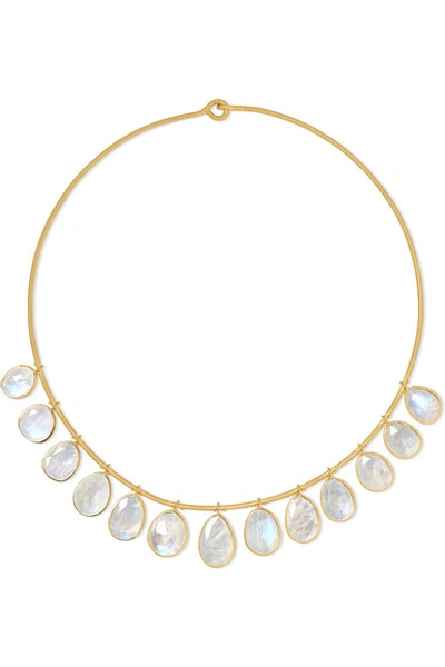 Pippa Small 18-karat Gold Moonstone Necklace