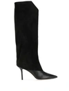 JIMMY CHOO JIMMY CHOO BRELAN 85 SUEDE KNEE HIGH BOOTS - 黑色