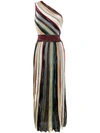 MISSONI grecian striped one shoulder dress
