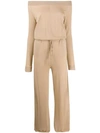 STELLA MCCARTNEY STELLA MCCARTNEY OFF-THE-SHOULDER JUMPSUIT - 大地色