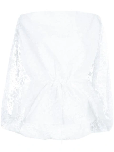 Rosie Assoulin Lace Cowl Cape Tank Top In White