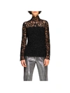 ERMANNO SCERVINO SWEATER WITH HIGH NECK WITH LONG SLEEVES AND LACE INSERTS,11041951