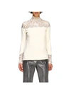 ERMANNO SCERVINO jumper WITH LONG SLEEVES AND LACE INSERTS,11041952