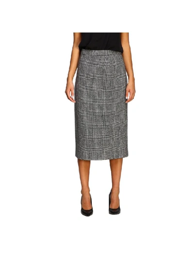 Ermanno Scervino Skirt In Prince Of Wales Fabric In Black