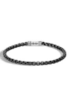 John Hardy Men's Chain Classic Blackened Sterling Silver Box Chain Bracelet In Black/ Silver