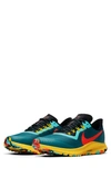 Nike Air Zoom Pegasus 36 Trail Mesh Running Sneakers In Geode Teal/ Crimson/ Black