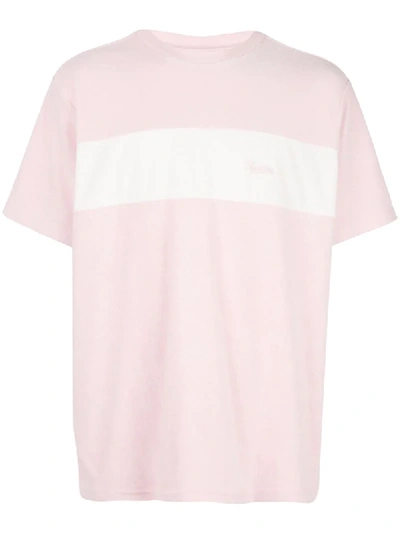 Supreme Chest Stripe Terry T-shirt In Pink